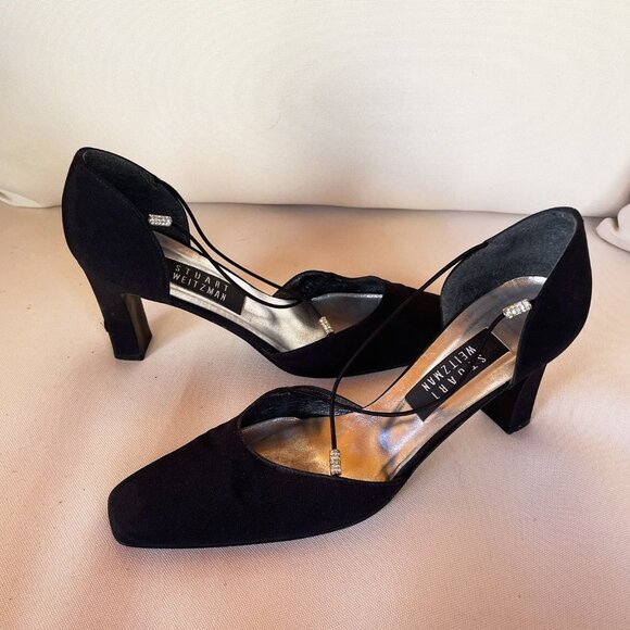 Women’s Stuart Weitzman Sateen Black Heels Size 7.5 - Picture 14 of 14